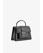 Medium Top Handle Bag In Snake-embossed Leather